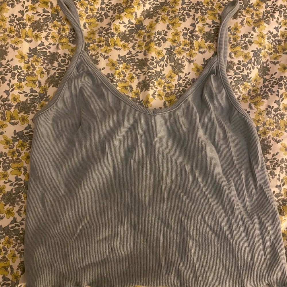 light blue cropped tank